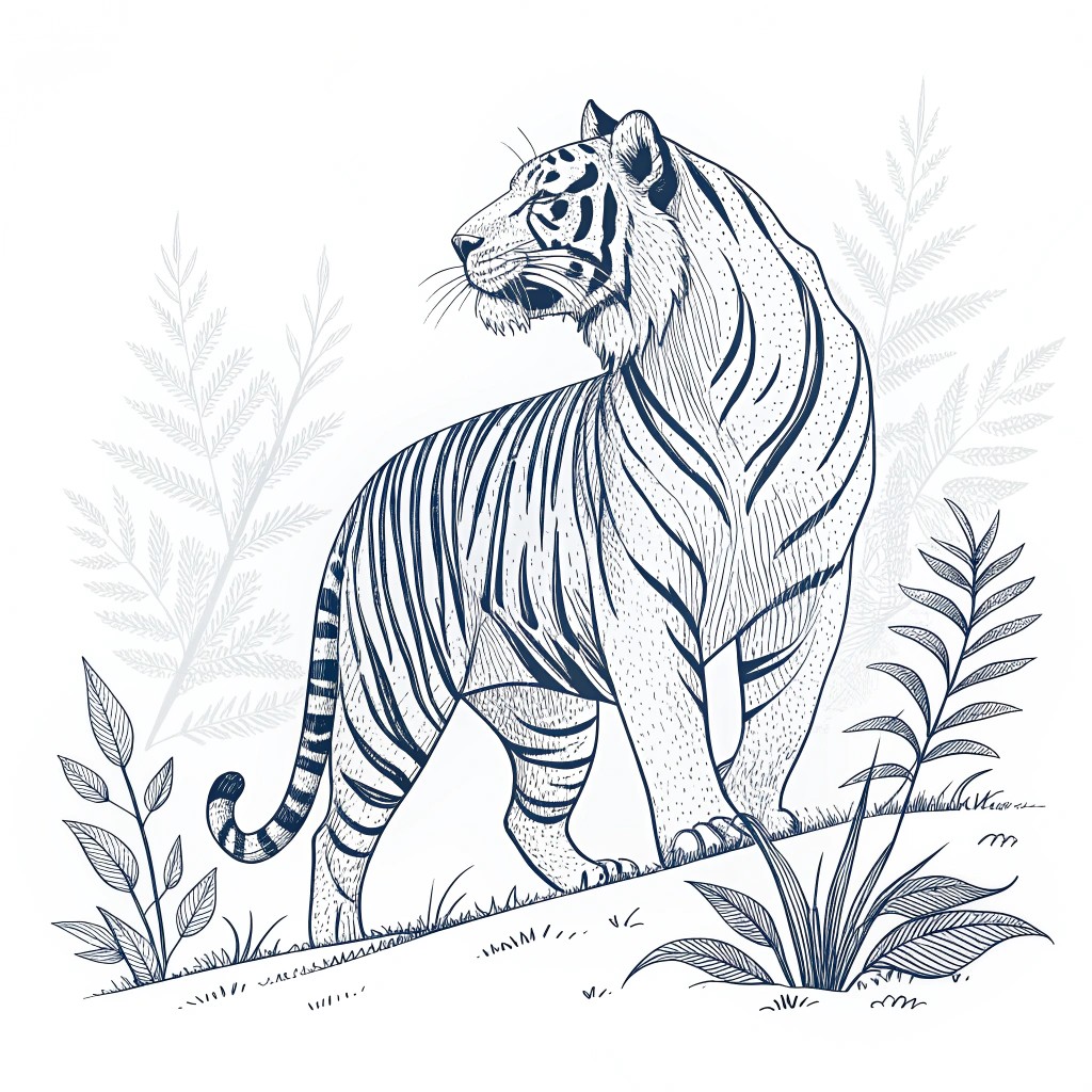 tiger line art
