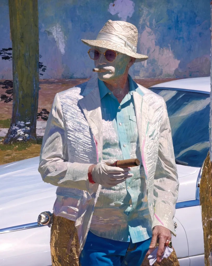 result: man with cigar in impressionist style
